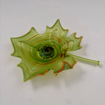 Load image into Gallery viewer, Lime Green Blown and Sculpted Glass Leaf 2520
