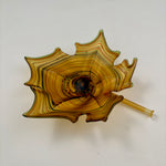 Load image into Gallery viewer, Yellow Blown and Sculpted Glass Leaf 2524
