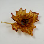 Load image into Gallery viewer, Amber Blown and Sculpted Glass Leaf 2522
