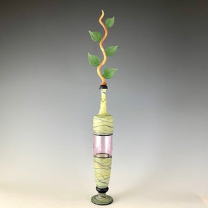 Light Green and Pink Incalmo Branch Bottle 2301