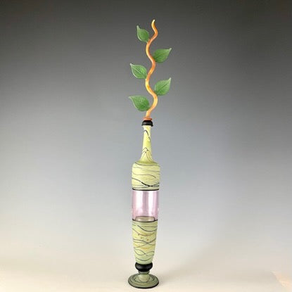 Light Green and Pink Incalmo Branch Bottle 2301