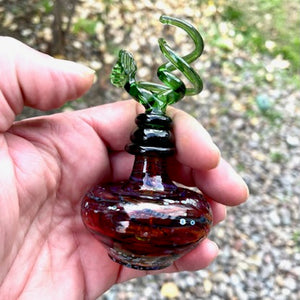 Small Dark Amber Stoppered Bottle 2318