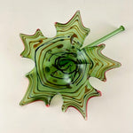 Load image into Gallery viewer, Small Green Blown and Sculpted Glass Leaf 2306
